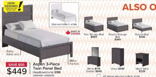 Aspen 3-Piece Twin Panel Bed