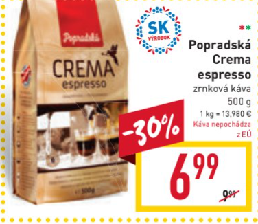Popradská Crema espresso