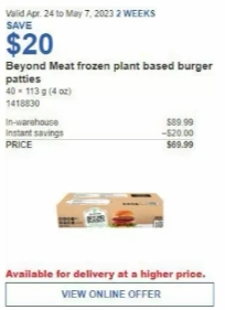 Beyond Meat frozen plant based burger patties