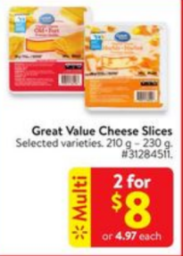 Great Value Cheese Slices