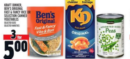 Ben's Original Fast & Fancy Rice or Selection Canned Vegetables