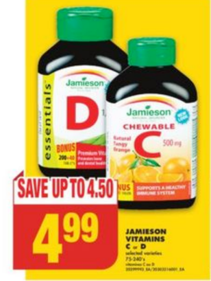 Jamieson Vitamins C or D
