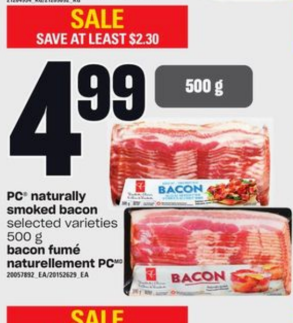 PC naturally smoked bacon