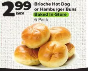 Brioche Hot Dog or Hamburger Buns