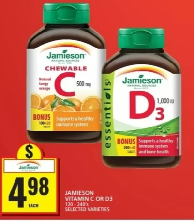 Jamieson Vitamin C or D3