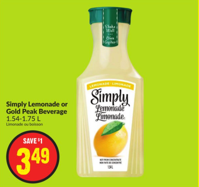 Simply Lemonade or Gold Peak Beverage