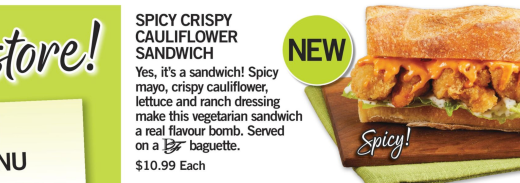 Spicy Crispy Cauliflower Sandwich