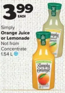 Orange Juice or Lemonade