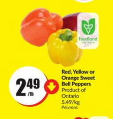 Red, Yellow or Orange Sweet Bell Peppers