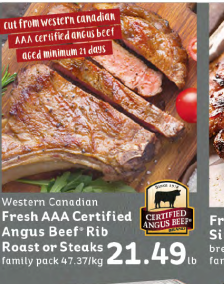 Fresh AAA Certified Angus Beef