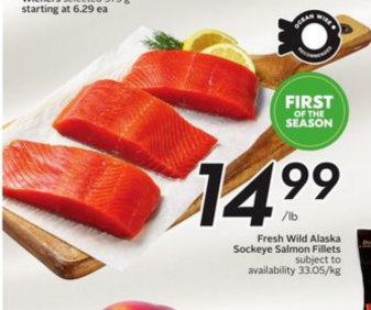 Fresh Wild Alaska Sockeye Salmon Fillets