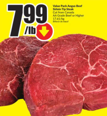 Value Pack Angus Beef Sirloin Tip Steak